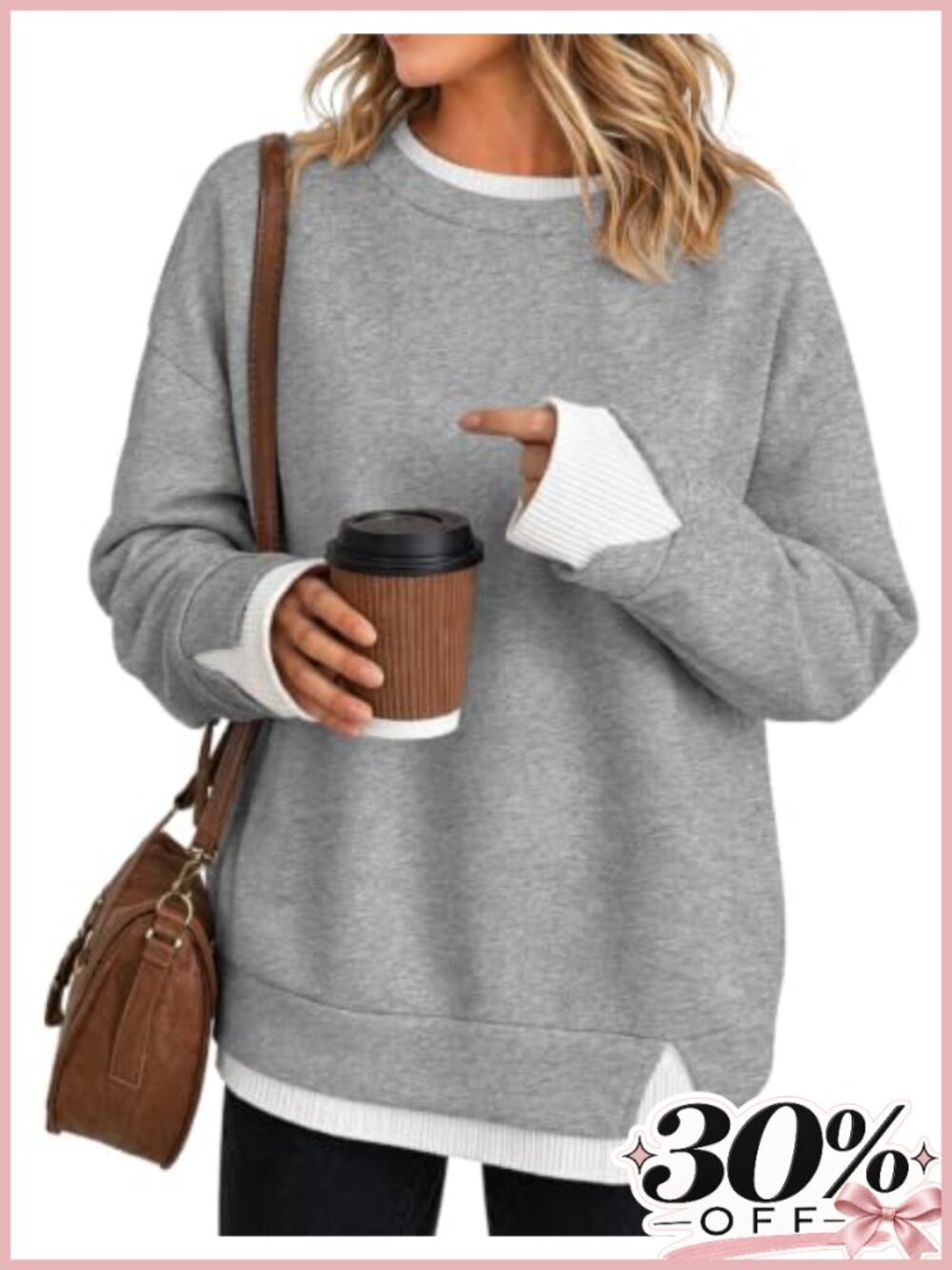 Women Crewneck Sweatshirt Long Sleeve Loose Fit Oversized Pullover